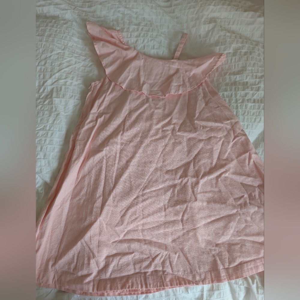 Girls Pink Ruffled Sleeveless Dress